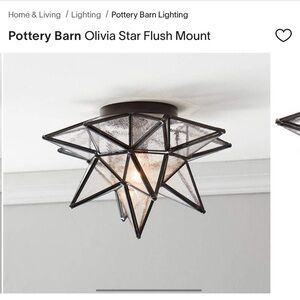 Pottery Barn Starburst Ceiling Light in Black and Clear